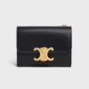 Celine Women Compact Wallet with Coin Triomphe in Shiny Calfskin 10I653DPV