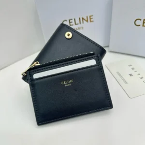 Celine Women Compact Wallet with Coin Triomphe in Shiny Calfskin 10I653DPV