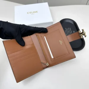 Celine Women Medium Strap Wallet Nino in Supple Grained Calfskin