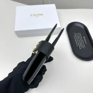 Celine Women Medium Strap Wallet Nino in Supple Grained Calfskin-Black