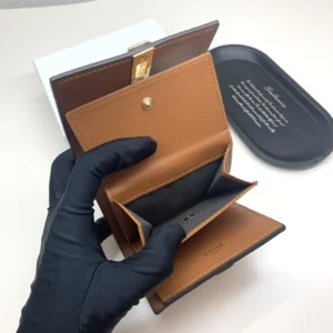 Celine Women Small Trifold Wallet 16 in Satinated Calfskin-Brown