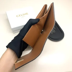 Celine Women Small Trifold Wallet 16 in Satinated Calfskin-Brown