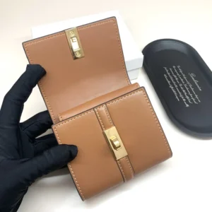 Celine Women Small Trifold Wallet 16 in Satinated Calfskin-Brown