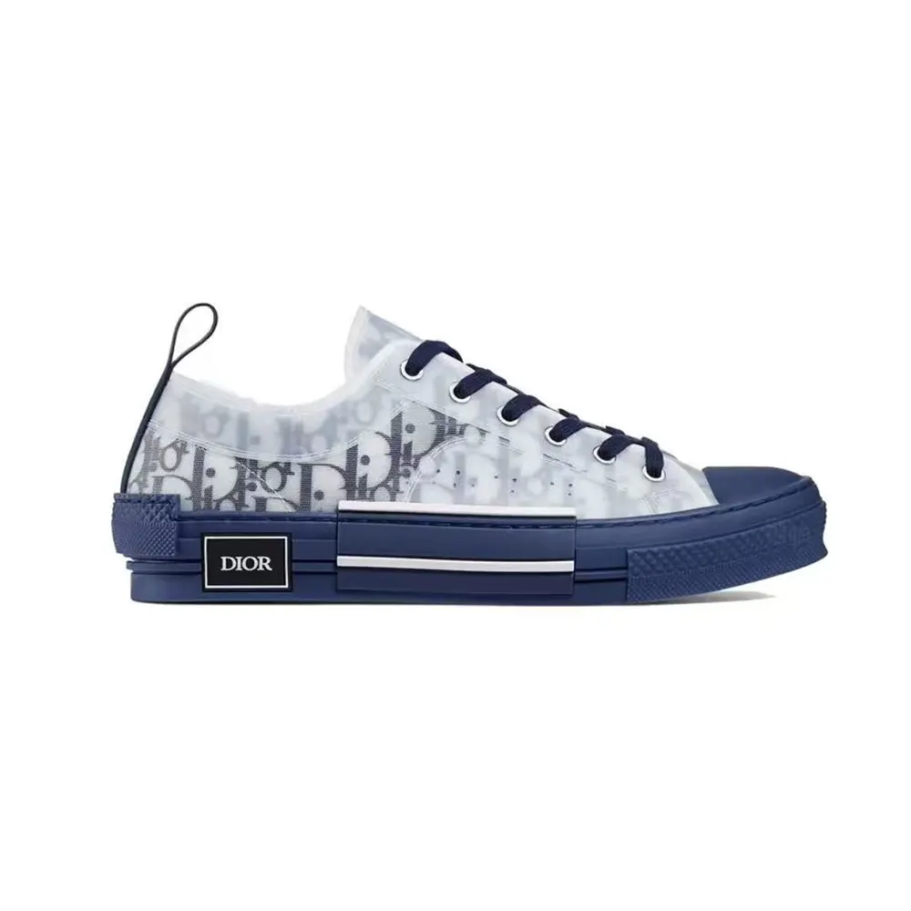 Dior Unisex B23 League Low-Top Sneaker Blue Dior Oblique Canvas