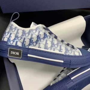 Dior Unisex B23 League Low-Top Sneaker Blue Dior Oblique Canvas