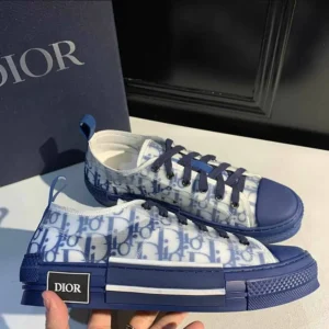 Dior Unisex B23 League Low-Top Sneaker Blue Dior Oblique Canvas