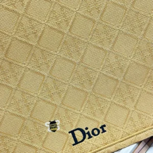 Dior Women Large Dior Book Tote Natural Raffia-Effect Cannage Embroidery M1349OEQY