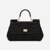 Dolce Gabbana D&G Women Elongated Sicily Handbag-Black BB7652A