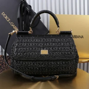 Dolce Gabbana D&G Women Elongated Sicily Handbag-Black BB7652A
