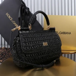 Dolce Gabbana D&G Women Elongated Sicily Handbag-Black BB7652A
