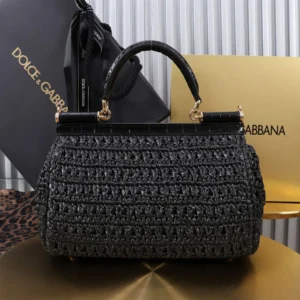 Dolce Gabbana D&G Women Elongated Sicily Handbag-Black BB7652A