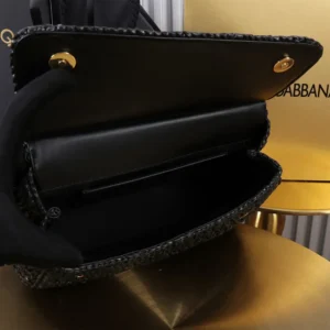Dolce Gabbana D&G Women Elongated Sicily Handbag-Black BB7652A
