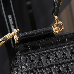 Dolce Gabbana D&G Women Elongated Sicily Handbag-Black BB7652A