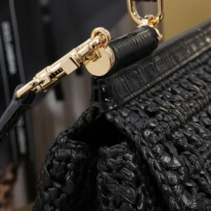 Dolce Gabbana D&G Women Elongated Sicily Handbag-Black BB7652A