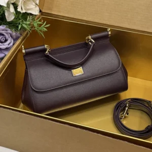 Dolce Gabbana D&G Women Medium Sicily Handbag in Dauphine Ccalfskin-Purple