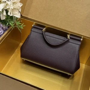 Dolce Gabbana D&G Women Medium Sicily Handbag in Dauphine Ccalfskin-Purple