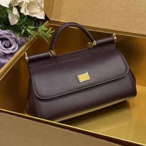 Dolce Gabbana D&G Women Medium Sicily Handbag in Dauphine Ccalfskin-Purple