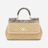 Dolce Gabbana D&G Women Mini Sicily Handbag in Crochet Raffia BB7116A