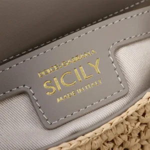 Dolce Gabbana D&G Women Mini Sicily Handbag in Crochet Raffia BB7116A