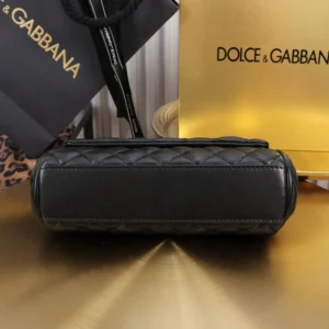 Dolce Gabbana D&G Women Mini Sicily Handbag in Quilted Nappa Leather-Black