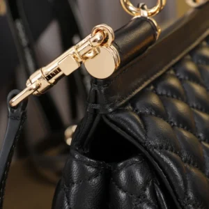 Dolce Gabbana D&G Women Mini Sicily Handbag in Quilted Nappa Leather-Black