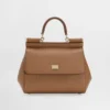 Dolce Gabbana D&G Women Small Sicily Handbag in Dauphine Calfskin-Brown 11 Dolce Gabbana D&G Women Small Sicily Handbag in Dauphine Calfskin-Brown