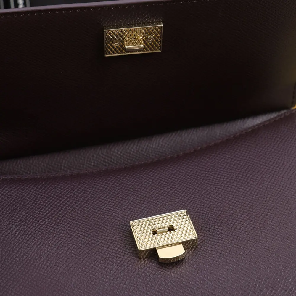 Dolce Gabbana D&G Women Small Sicily Handbag in Dauphine Calfskin-Burgundy 8 Dolce Gabbana D&G Women Small Sicily Handbag in Dauphine Calfskin-Burgundy