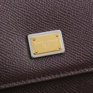 Dolce Gabbana D&G Women Small Sicily Handbag in Dauphine Calfskin-Burgundy