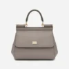 Dolce Gabbana D&G Women Small Sicily Handbag in Dauphine Calfskin-Gray 12 Dolce Gabbana D&G Women Small Sicily Handbag in Dauphine Calfskin-Gray