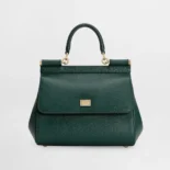 Dolce Gabbana D&G Women Small Sicily Handbag in Dauphine Calfskin-Green