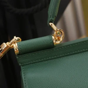 Dolce Gabbana D&G Women Small Sicily Handbag in Dauphine Calfskin-Green