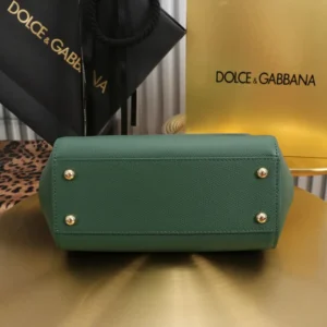 Dolce Gabbana D&G Women Small Sicily Handbag in Dauphine Calfskin-Green