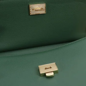 Dolce Gabbana D&G Women Small Sicily Handbag in Dauphine Calfskin-Green