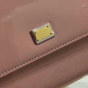 Dolce Gabbana D&G Women Small Sicily Handbag in Patent Leather-Pink