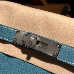 Hermes Unisex Togo So Kelly 22 Palladium Hardware-Blue