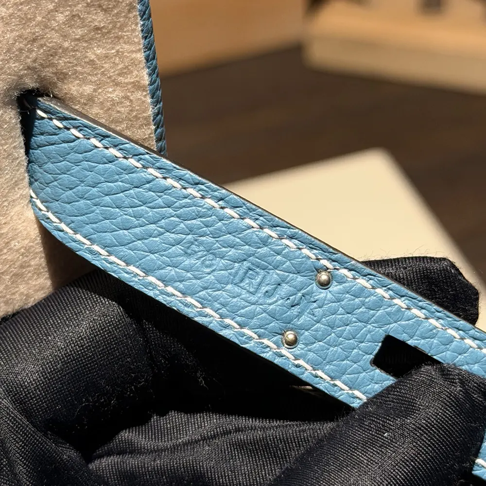 Hermes Unisex Togo So Kelly 22 Palladium Hardware-Blue 6 Hermes Unisex Togo So Kelly 22 Palladium Hardware-Blue