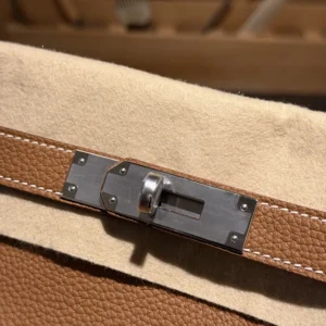 Hermes Unisex Togo So Kelly 22 Palladium Hardware-Brown