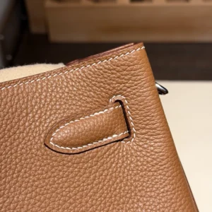 Hermes Unisex Togo So Kelly 22 Palladium Hardware-Brown