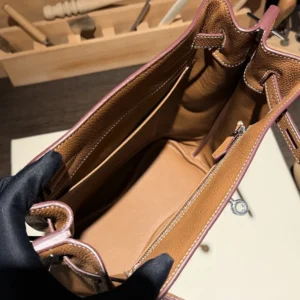 Hermes Unisex Togo So Kelly 22 Palladium Hardware-Brown