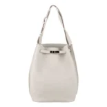 Hermes Unisex Togo So Kelly 22 Palladium Hardware-White