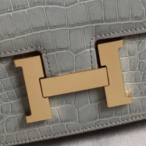 Hermes Women Constance 18 Matte Alligator Gris Cement-Grey