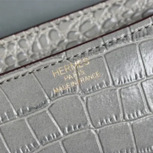 Hermes Women Constance 18 Matte Alligator Gris Cement-Grey