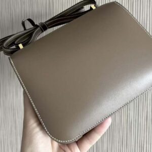 Hermes Women Constance 19 Bag Box Calf Leather-Grey/Gold