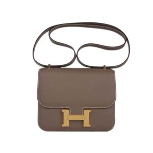 Hermes Women Constance 19 Bag Epsom Leather-GreyGold