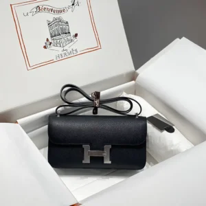 Hermes Women Constance Elan Epsom Silver-Black