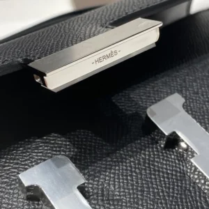Hermes Women Constance Elan Epsom Silver-Black