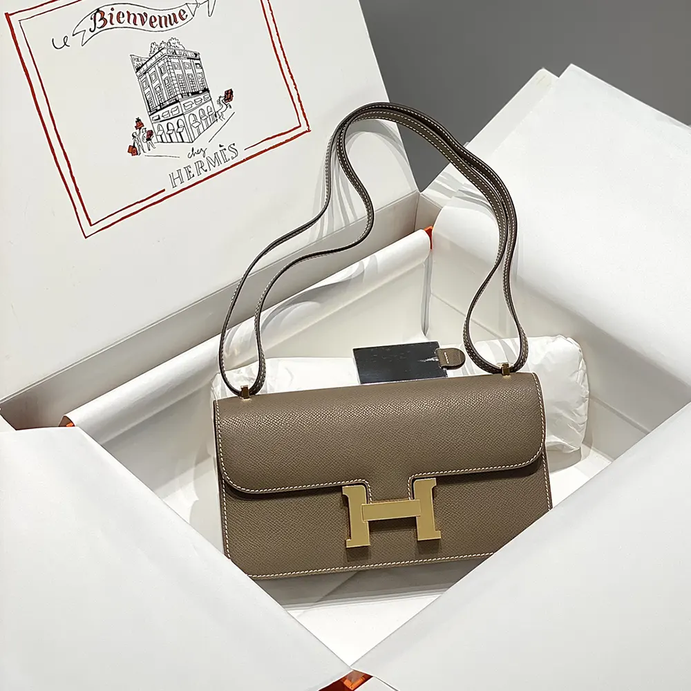 Hermes Women Hermes Women Constance Elan Epsom Gold-Gray
