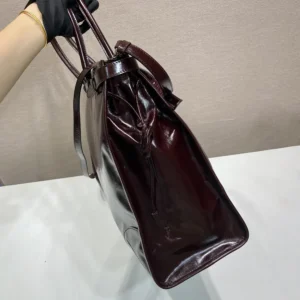 Prada Unisex Bonnie Leather Tote Bag-Burgundy 2VG1282CYR