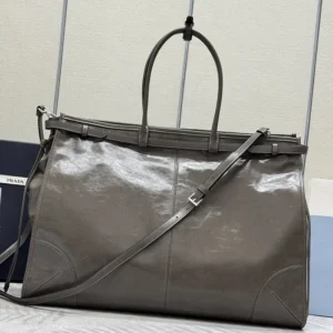 Prada Unisex Bonnie Leather Tote Bag-Clay 2VG1282CYR