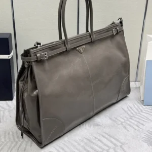 Prada Unisex Bonnie Leather Tote Bag-Clay 2VG1282CYR